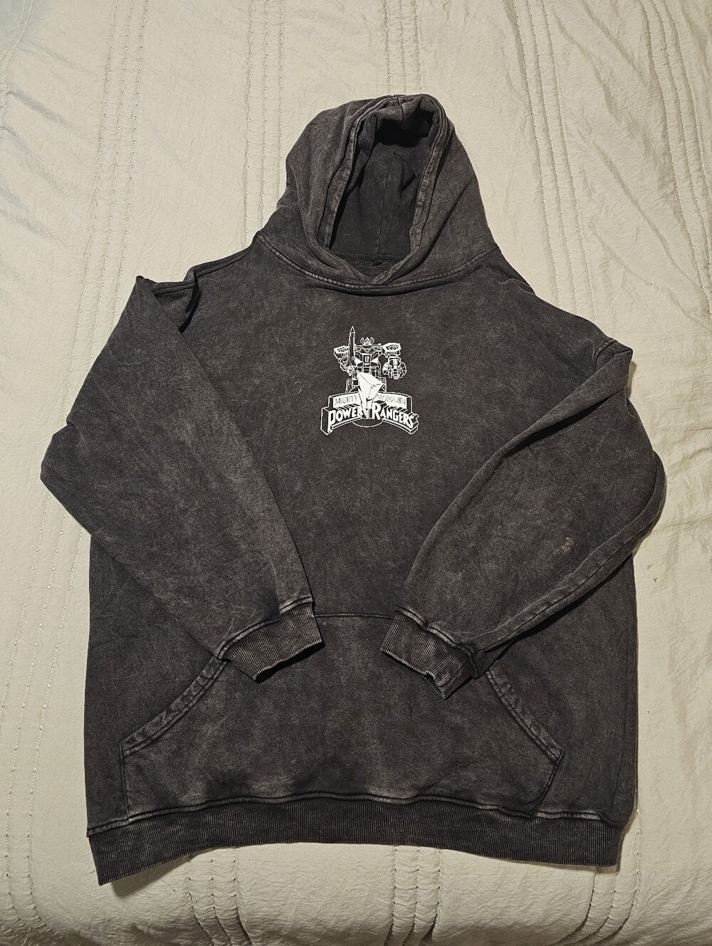 Mighty Morphin Power Rangers Distressed Black Hoodie